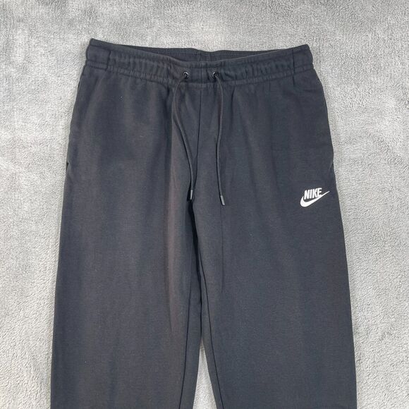 Nike Sportswear Jogger Pants Womens Medium Black Swoosh Fleece Lined Drawstring - Picture 8 of 12
